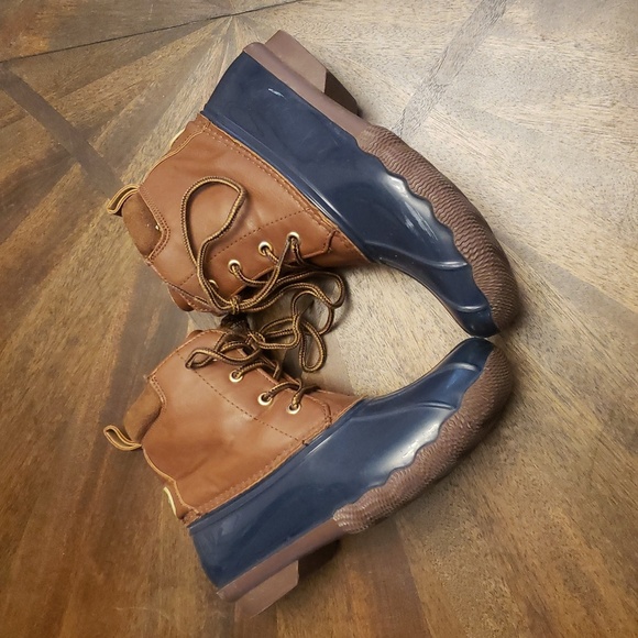 Adrienne Vittadini Kids Brown and Blue Duck Boots Size 3 - Picture 8 of 10